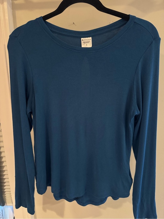 Athleta Tops - Athleta Teal Blue Long Sleeve Crewneck Top open back